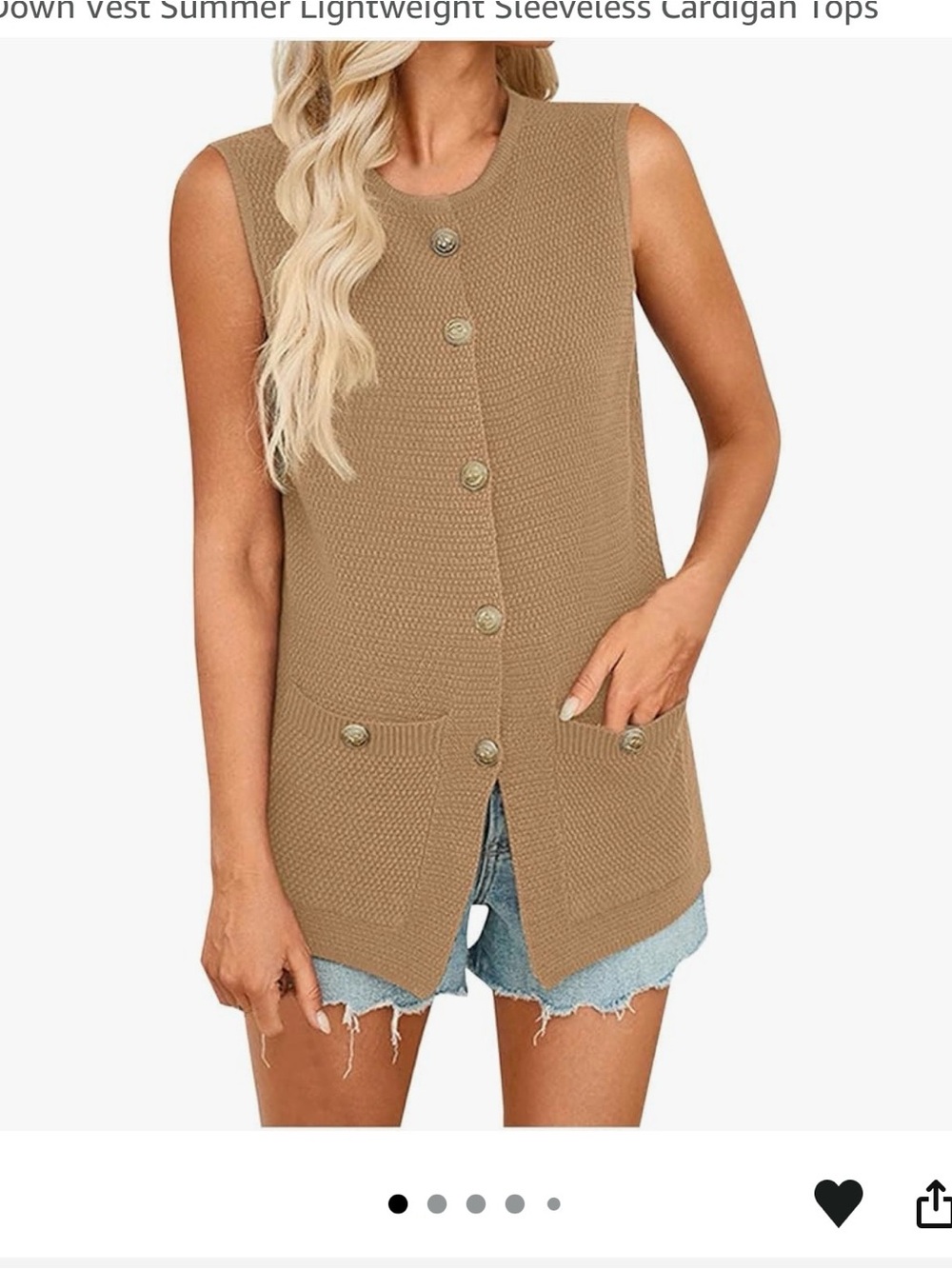 PrettyGarden Women's Knitted Button-Down Sweater Vest Lg